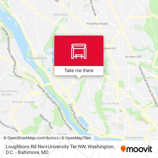 Mapa de Loughboro Rd Nw+University Ter NW