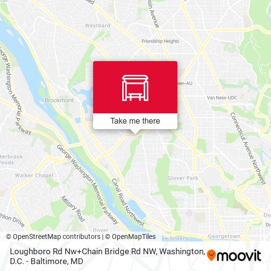 Loughboro Rd Nw+Chain Bridge Rd NW map