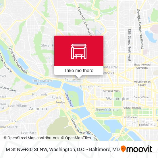 M St Nw+30 St NW map