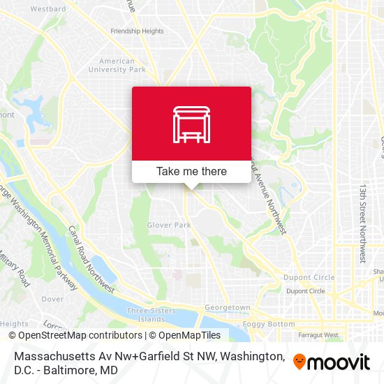 Massachusetts Av Nw+Garfield St NW map
