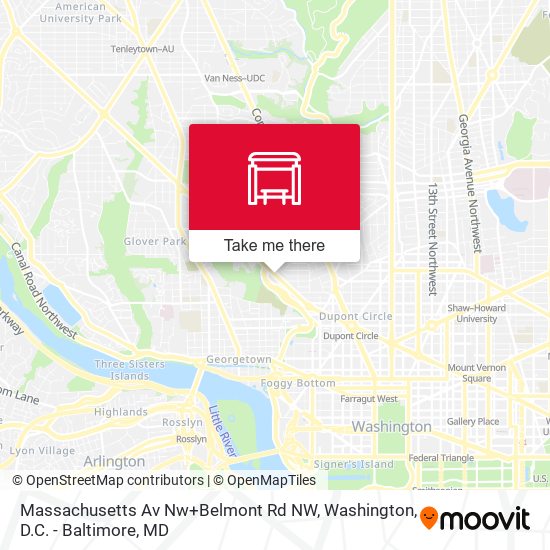 Massachusetts Av Nw+Belmont Rd NW map