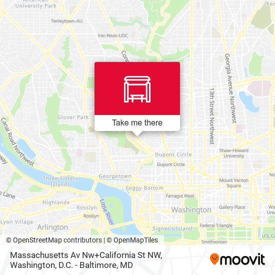 Massachusetts Av Nw+California St NW map