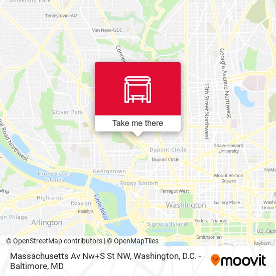 Massachusetts Av Nw+S St NW map