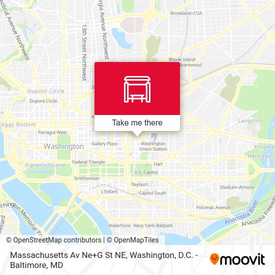 Massachusetts Av Ne+G St NE map
