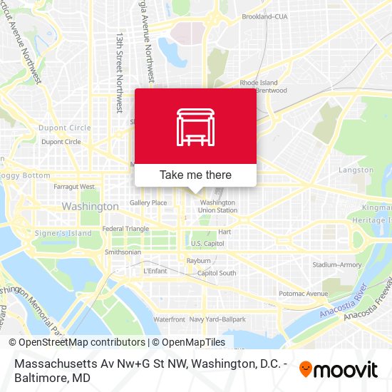 Massachusetts Av Nw+G St NW map