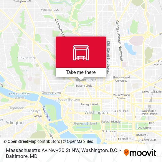 Mapa de Massachusetts Av Nw+20 St NW