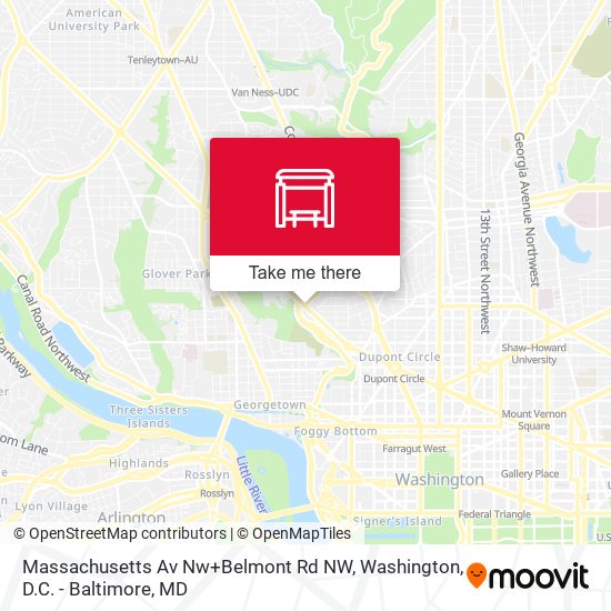 Massachusetts Av Nw+Belmont Rd NW map