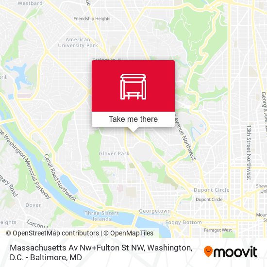 Massachusetts Av Nw+Fulton St NW map