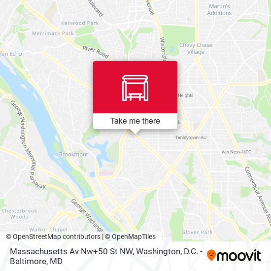 Massachusetts Av Nw+50 St NW map