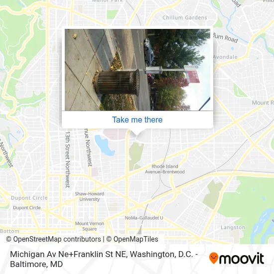Michigan Av Ne+Franklin St NE map