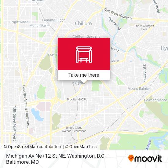 Michigan Av Ne+12 St NE map