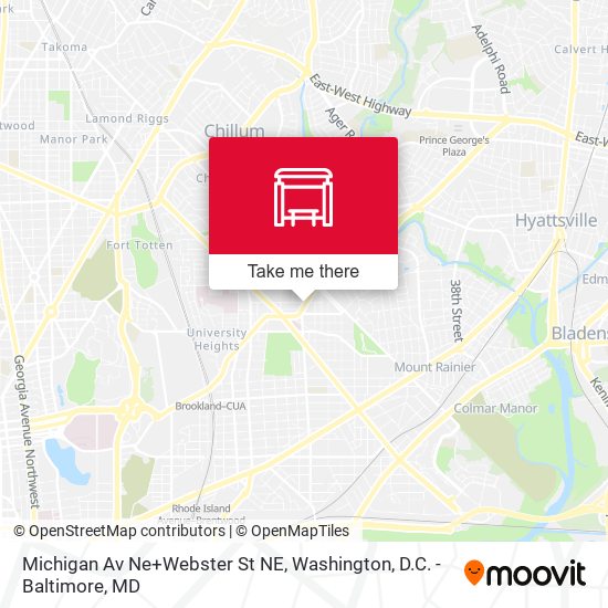 Michigan Av Ne+Webster St NE map