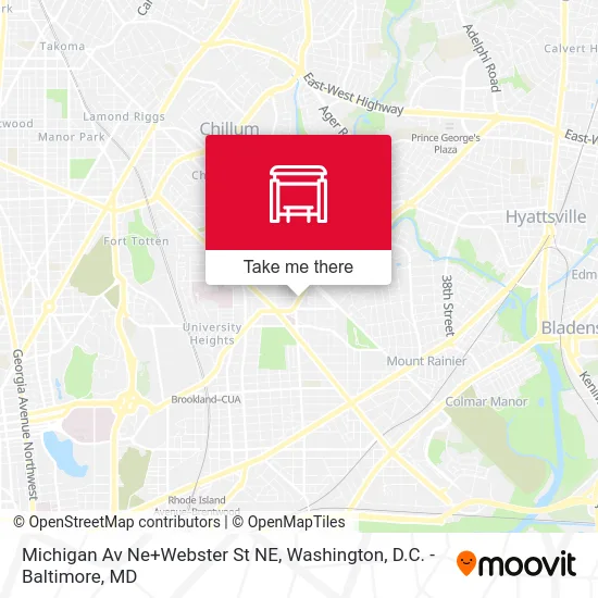 Michigan Av Ne+Webster St NE map