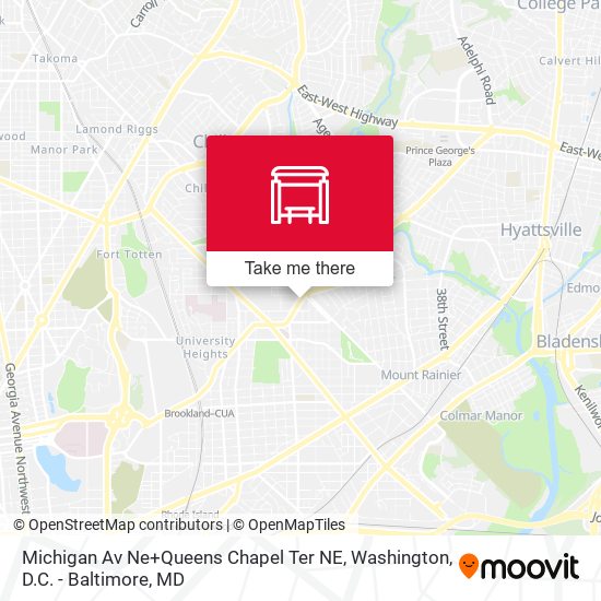 Michigan Av Ne+Queens Chapel Ter NE map