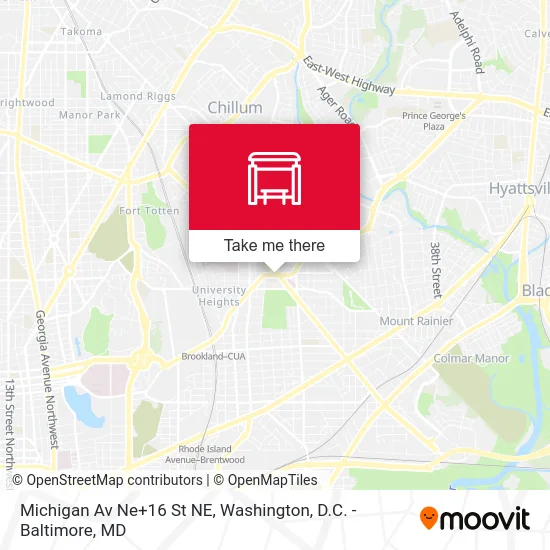 Michigan Av Ne+16 St NE map