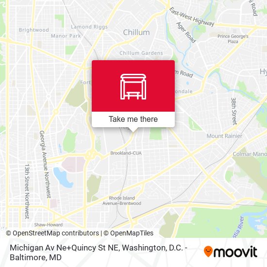 Michigan Av Ne+Quincy St NE map