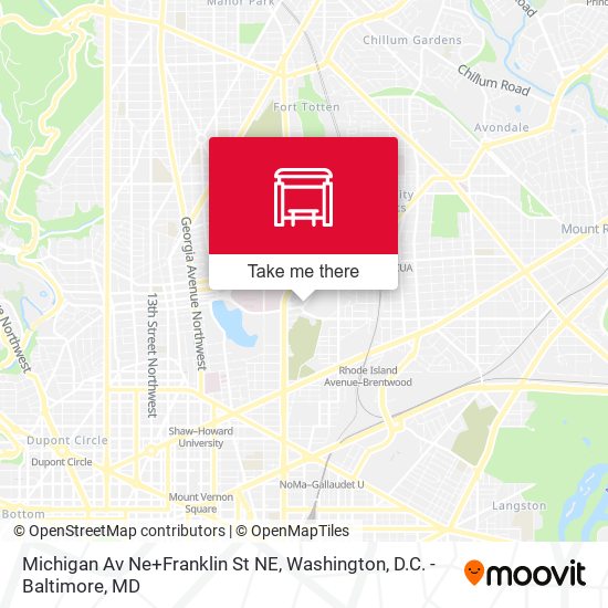 Michigan Av Ne+Franklin St NE map