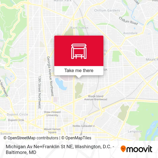Michigan Av Ne+Franklin St NE map
