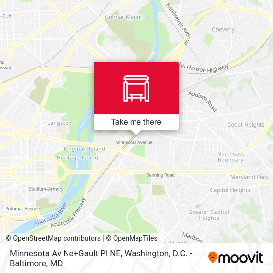 Minnesota Av Ne+Gault Pl NE map