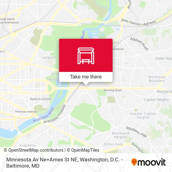 Minnesota Av Ne+Ames St NE map