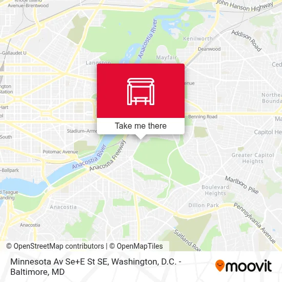 Minnesota Av Se+E St SE map