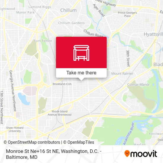 Monroe St Ne+16 St NE map