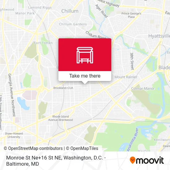 Monroe St Ne+16 St NE map