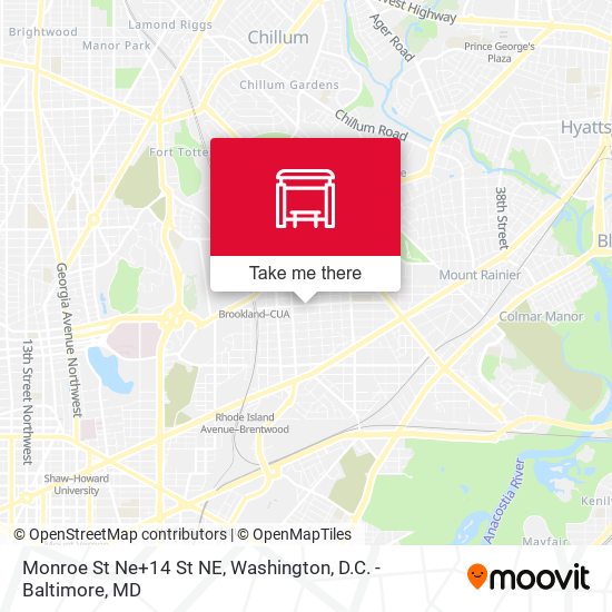 Monroe St Ne+14 St NE map