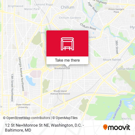 12 St Ne+Monroe St NE map