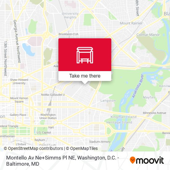 Mapa de Montello Av Ne+Simms Pl NE