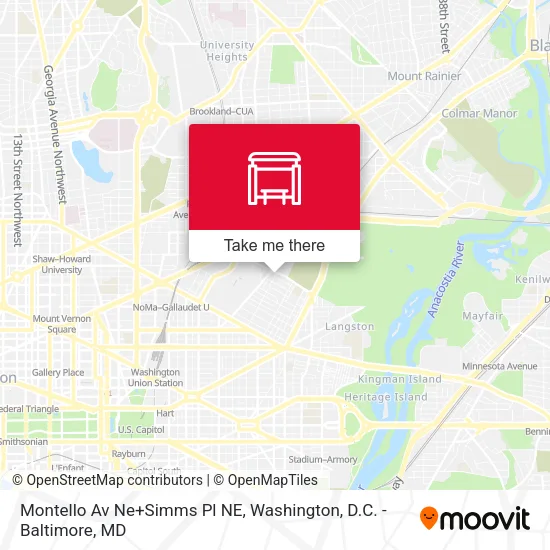 Montello Av Ne+Simms Pl NE map