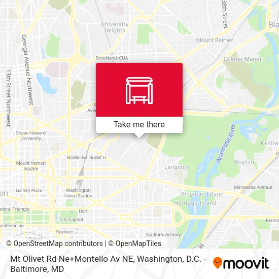 Mt Olivet Rd Ne+Montello Av NE map