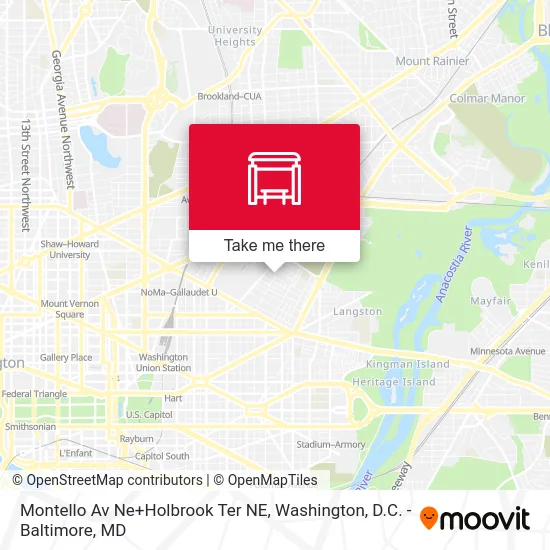 Montello Av Ne+Holbrook Ter NE map
