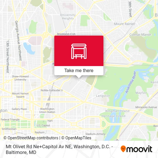 Mt Olivet Rd Ne+Capitol Av NE map