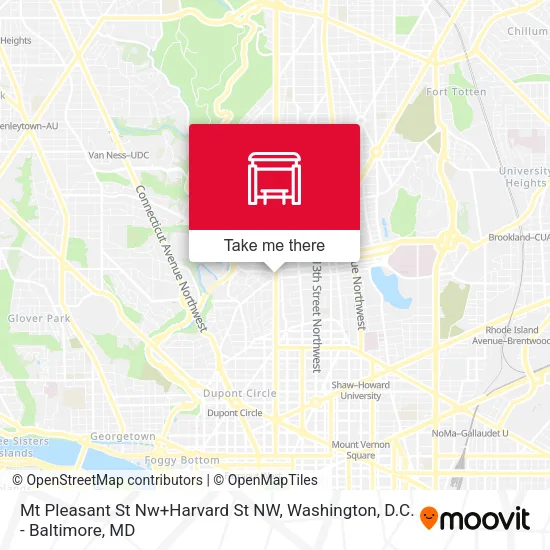Mapa de Mt Pleasant St Nw+Harvard St NW