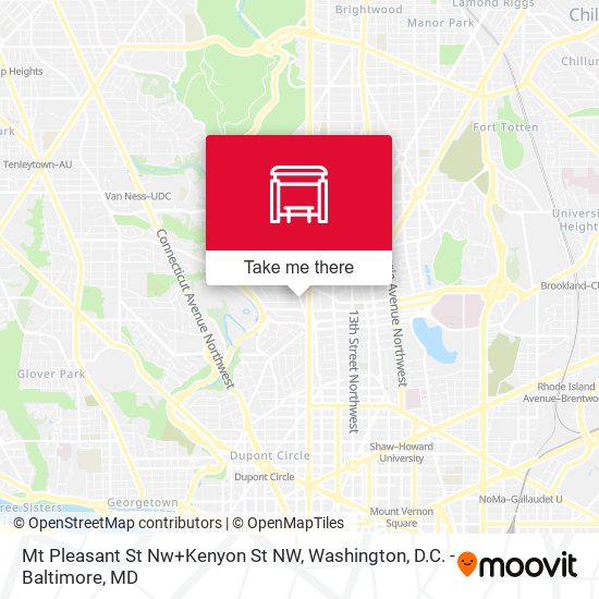 Mt Pleasant St Nw+Kenyon St NW map