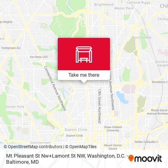 Mapa de Mt Pleasant St Nw+Lamont St NW