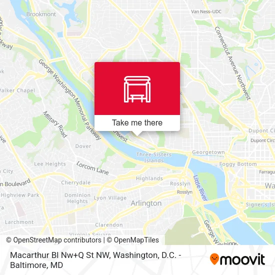 Macarthur Bl Nw+Q St NW map