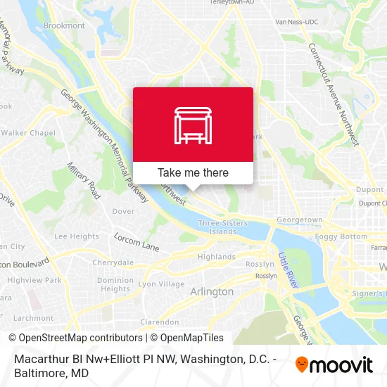 Macarthur Bl Nw+Elliott Pl NW map