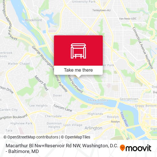 Macarthur Bl Nw+Reservoir Rd NW map