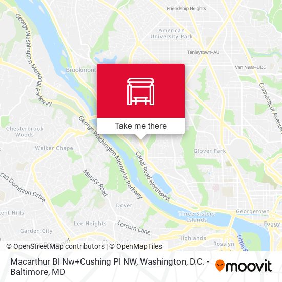 Mapa de Macarthur Bl Nw+Cushing Pl NW