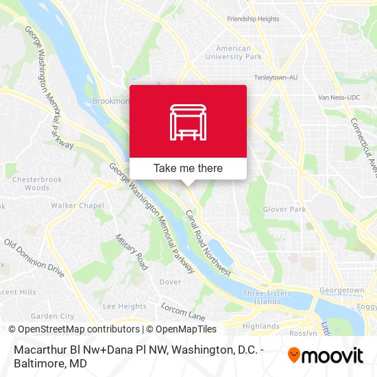 Macarthur Bl Nw+Dana Pl NW map