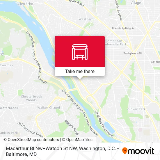 Macarthur Bl Nw+Watson St NW map