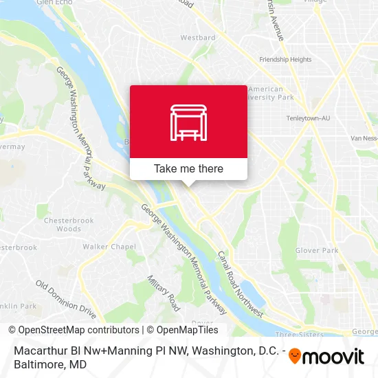 Macarthur Bl Nw+Manning Pl NW map