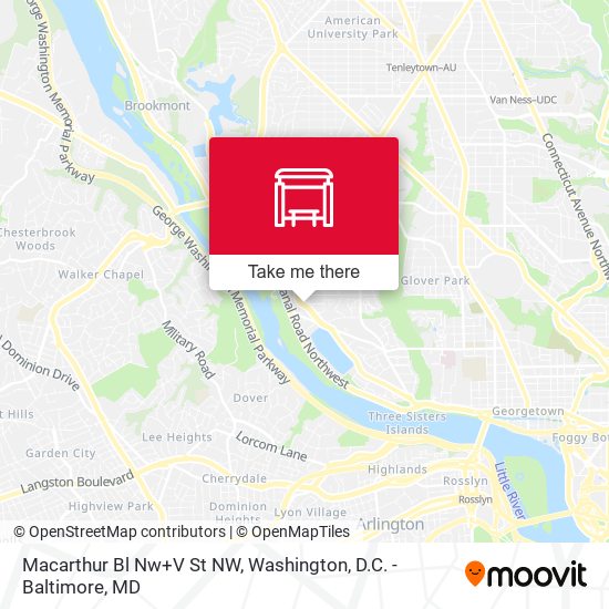 Mapa de Macarthur Bl Nw+V St NW