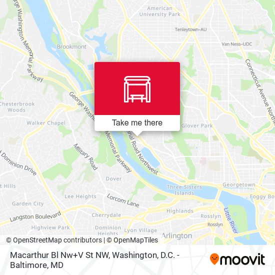 Macarthur Bl Nw+V St NW map