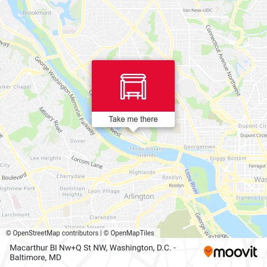 Macarthur Bl Nw+Q St NW map