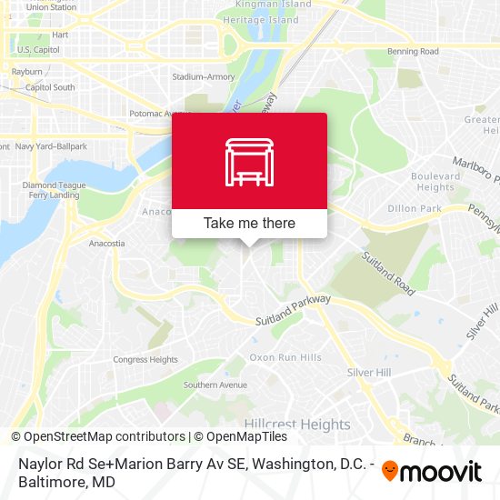 Mapa de Naylor Rd Se+Marion Barry Av SE