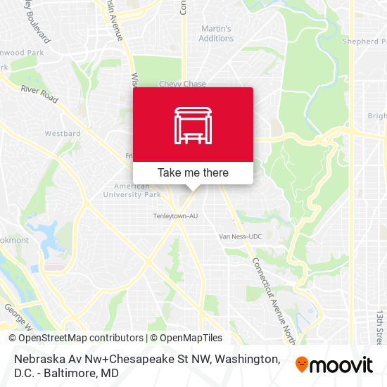 Mapa de Nebraska Av Nw+Chesapeake St NW