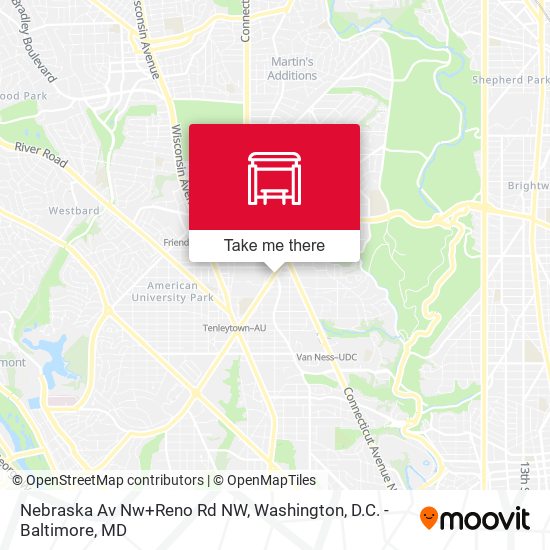 Nebraska Av Nw+Reno Rd NW map